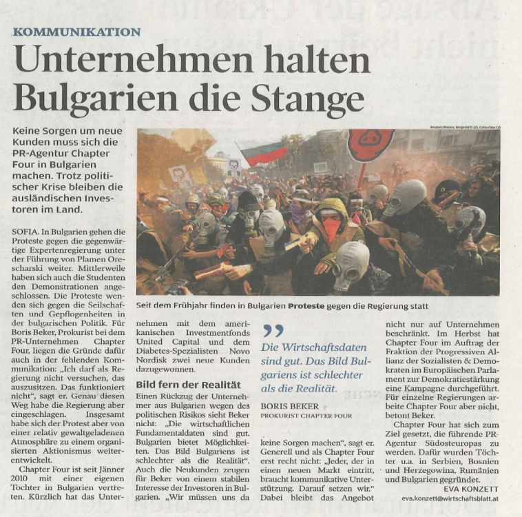 Interview with Wirtschaftsblatt: Bulgaria – beyond the common stereotypes Interview with Wirtschaftsblatt: Bulgaria – beyond the common stereotypes
